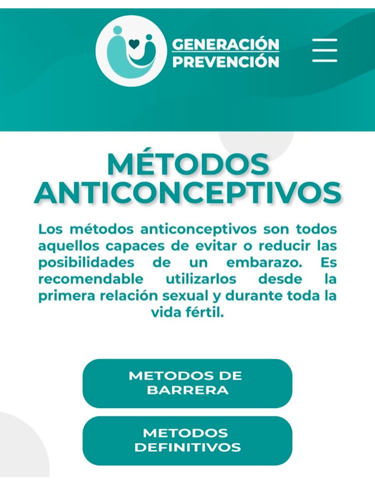 Sabias tú que existe varios métodos anticonceptivos